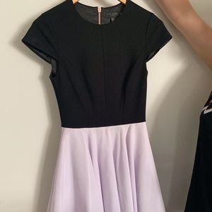 Ted Baker Black & Lavender Skater Dress - Size 0